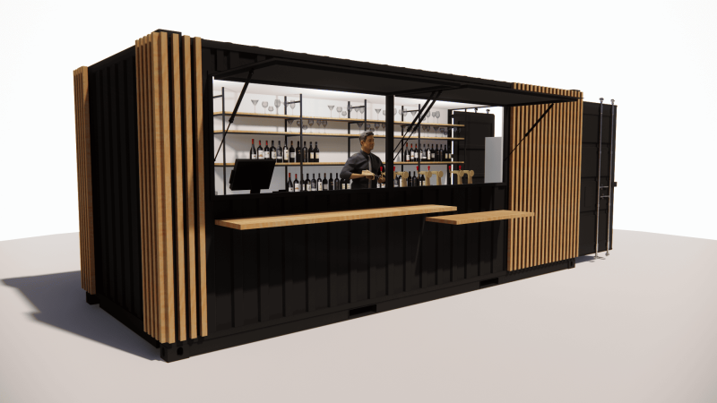 Container bar aménagé sur mesure pour une ambiance unique à Paris 75000