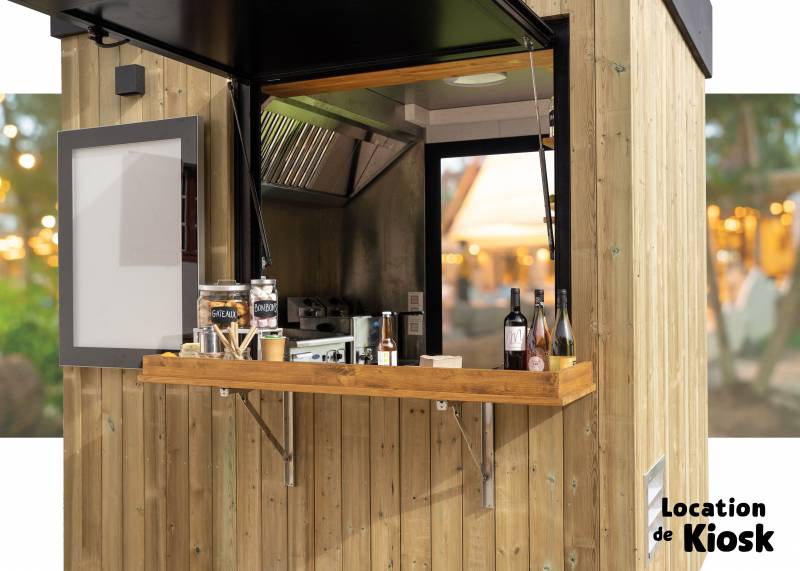 Location kiosque restaurant en bois tout équipé sur-mesure sans permis de construire à Grenoble 38